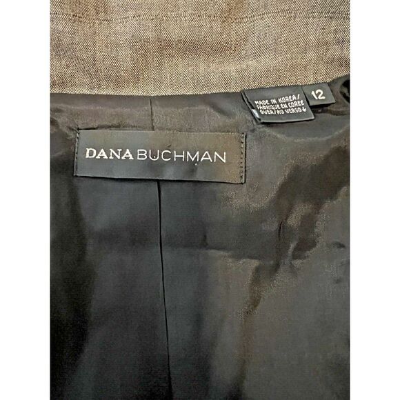 Dana Buchman Women Lightweight Wool Lined 3 Button Blazer Grey/Gray Size 12 - Picture 10 of 10